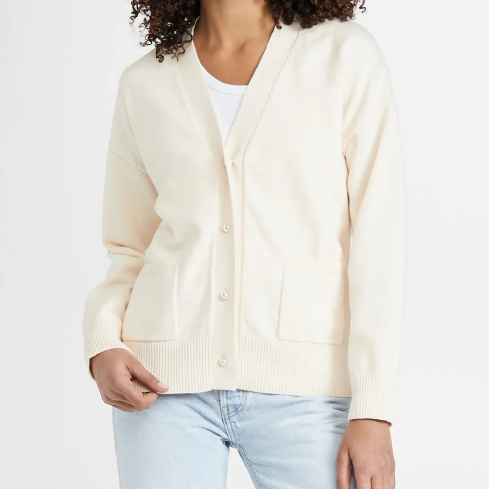 STAUD Paola Cardigan Cream Size XL - Picture 1 of 6